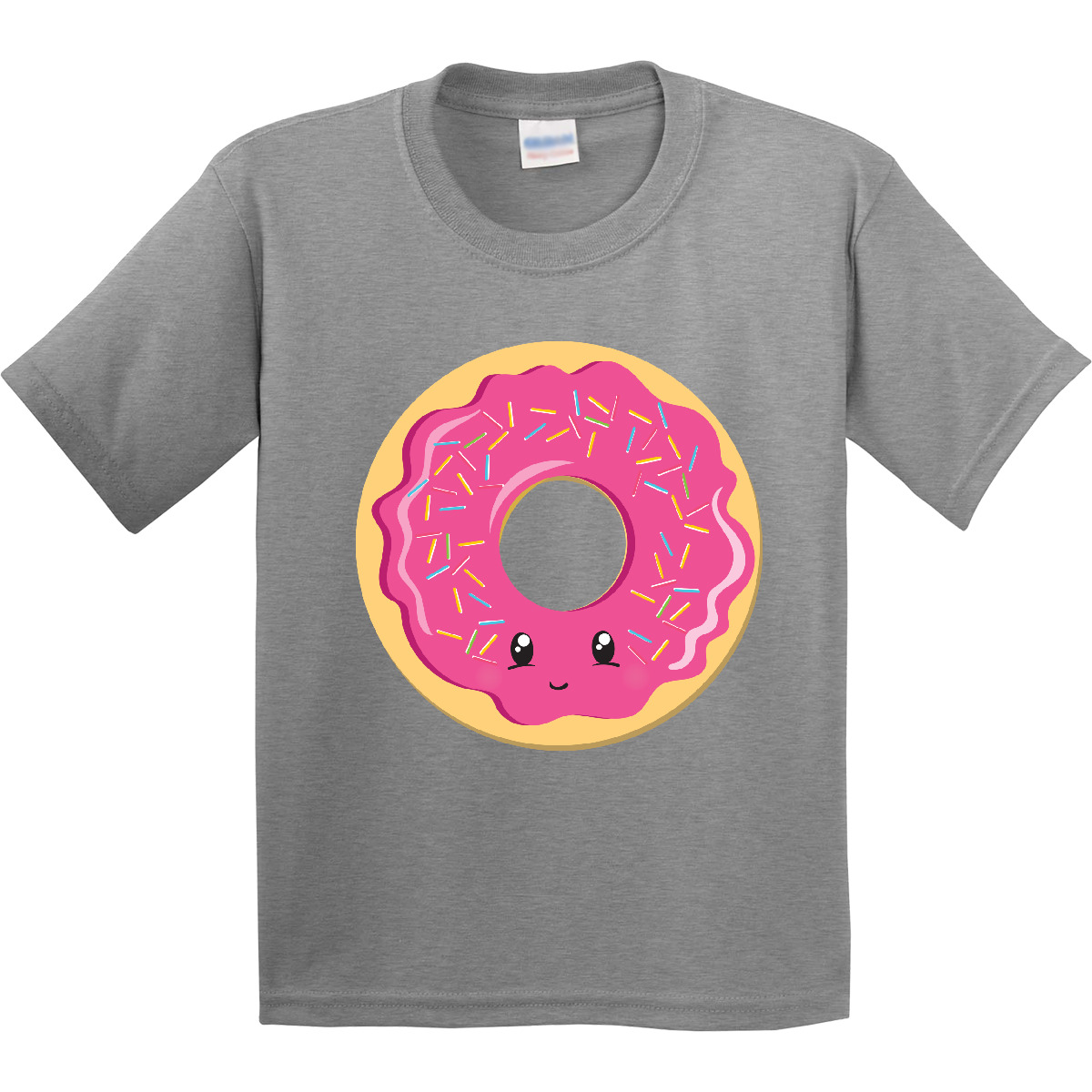 Inktastic Hot Pink Donut Youth T-Shirt Sprinkles Shower Birthday Gender Reveal - Picture 4 of 12