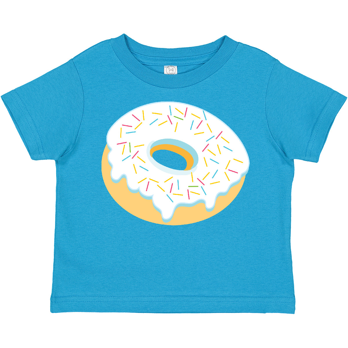 Inktastic White Donut With Sprinkles Toddler T-Shirt Blue Shower Birthday Gender - Imagen 11 de 11