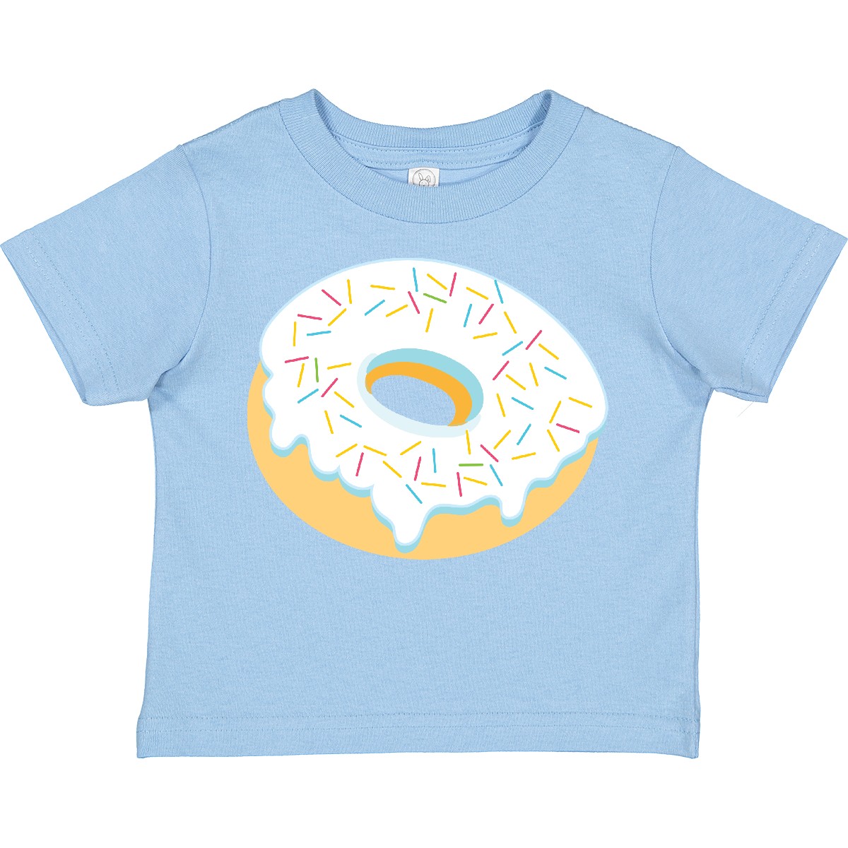 Inktastic White Donut With Sprinkles Toddler T-Shirt Blue Shower Birthday Gender - Imagen 8 de 11