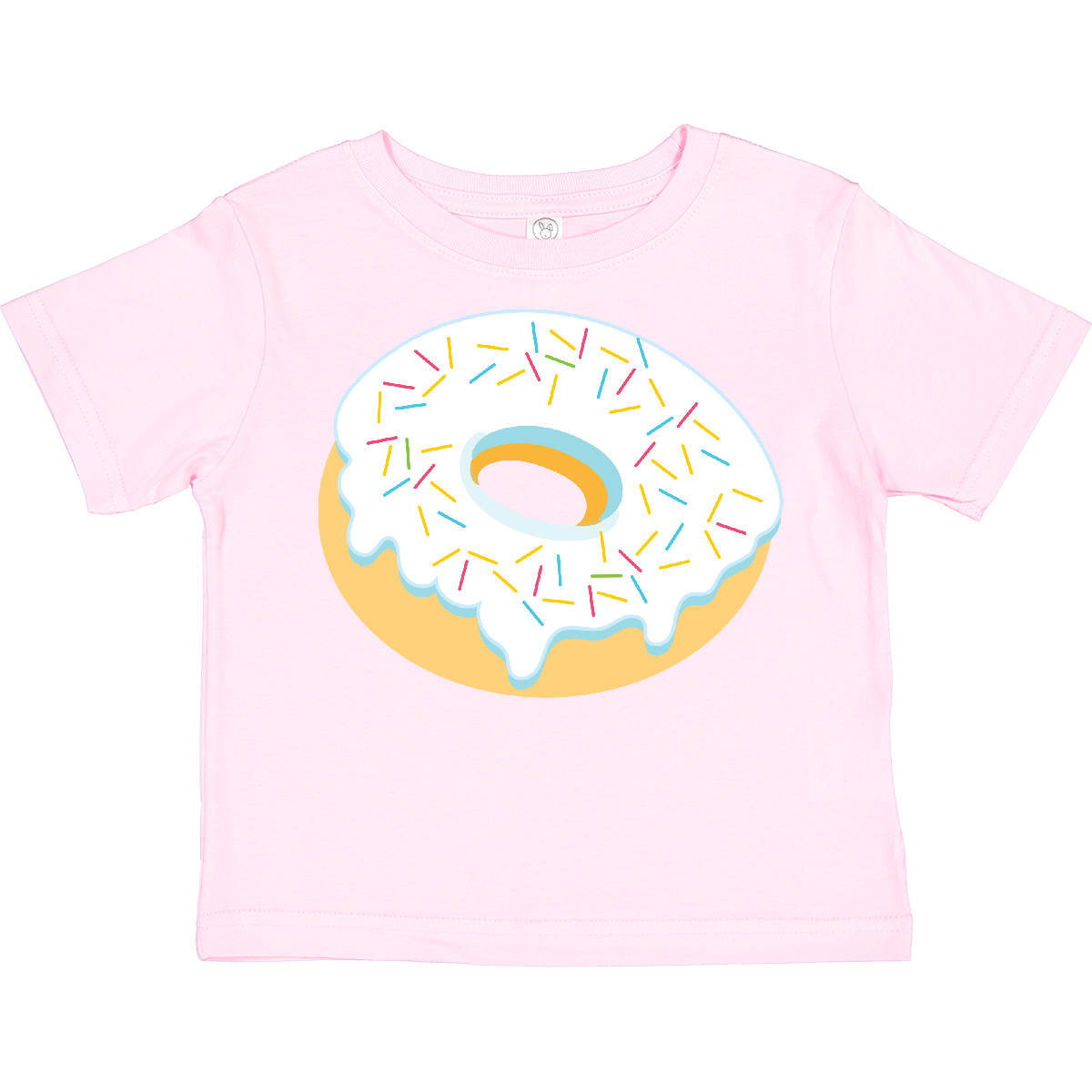 Inktastic White Donut With Sprinkles Toddler T-Shirt Blue Shower Birthday Gender - Imagen 9 de 11