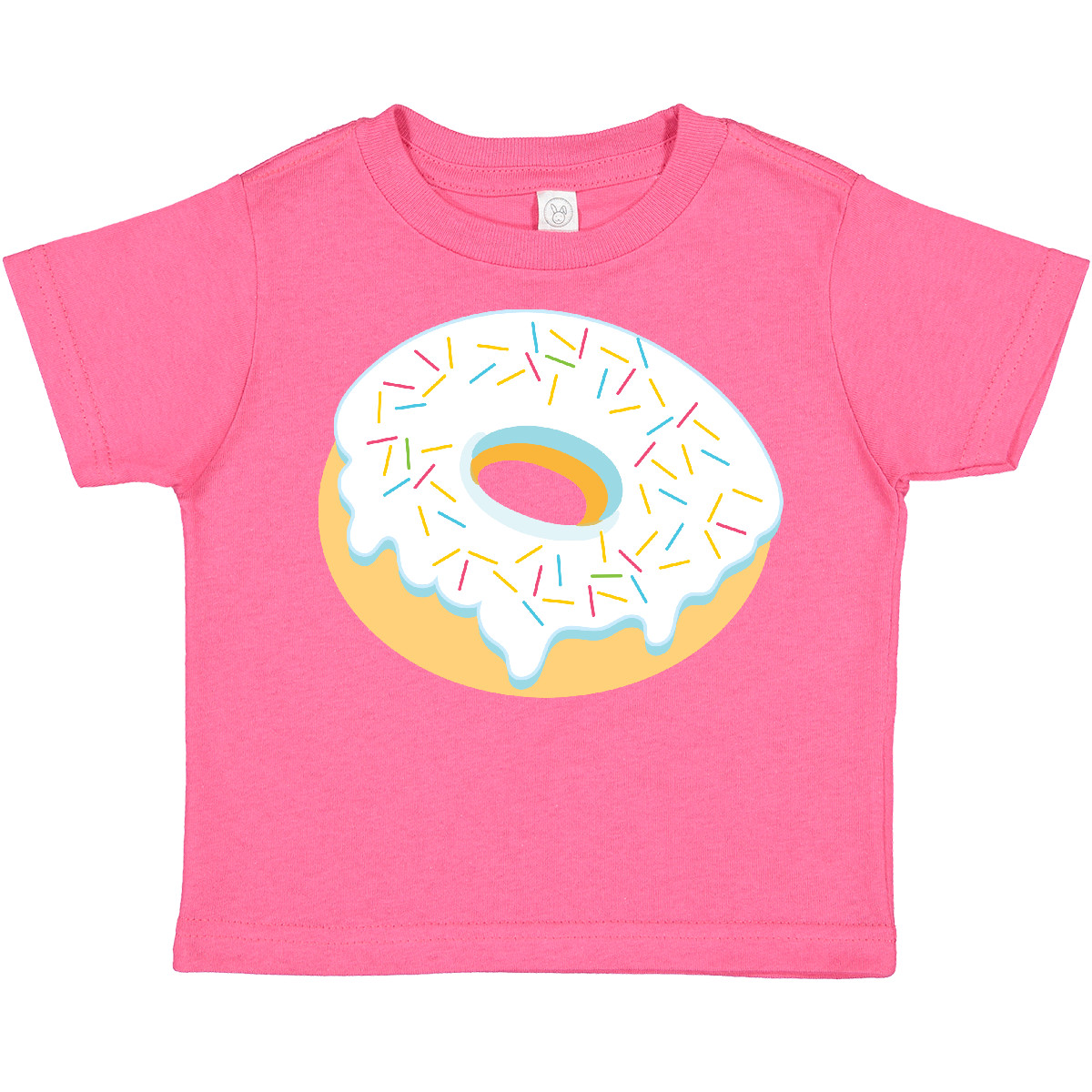 Inktastic White Donut With Sprinkles Toddler T-Shirt Blue Shower Birthday Gender - Imagen 6 de 11