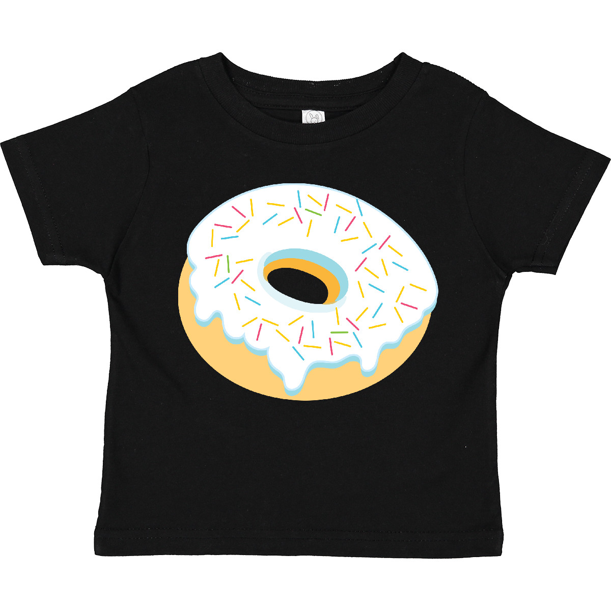 Inktastic White Donut With Sprinkles Toddler T-Shirt Blue Shower Birthday Gender - Imagen 3 de 11