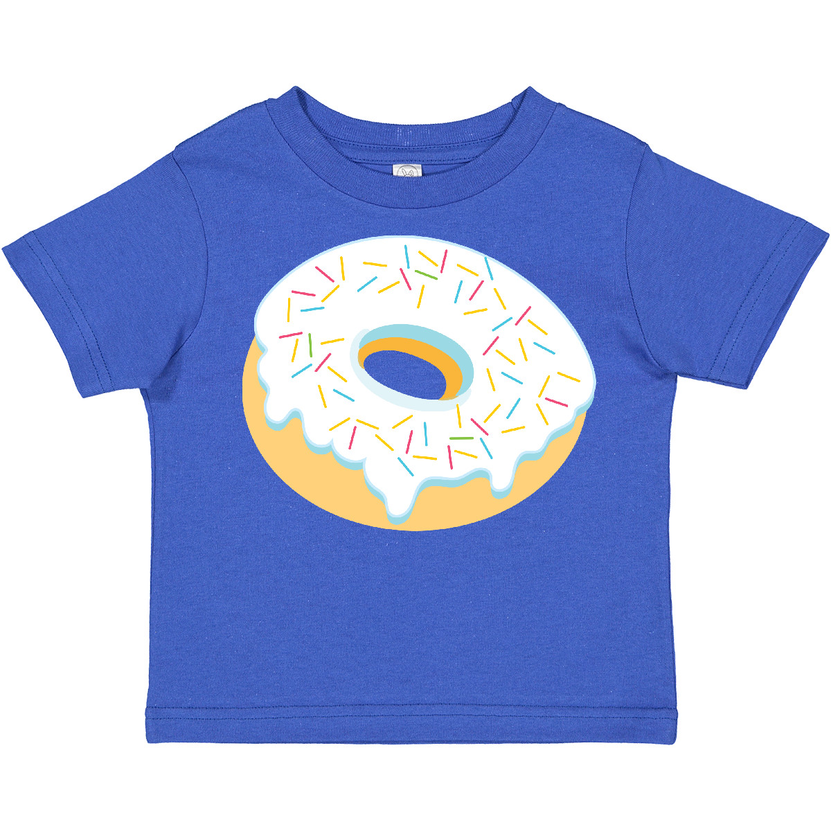 Inktastic White Donut With Sprinkles Toddler T-Shirt Blue Shower Birthday Gender - Imagen 10 de 11