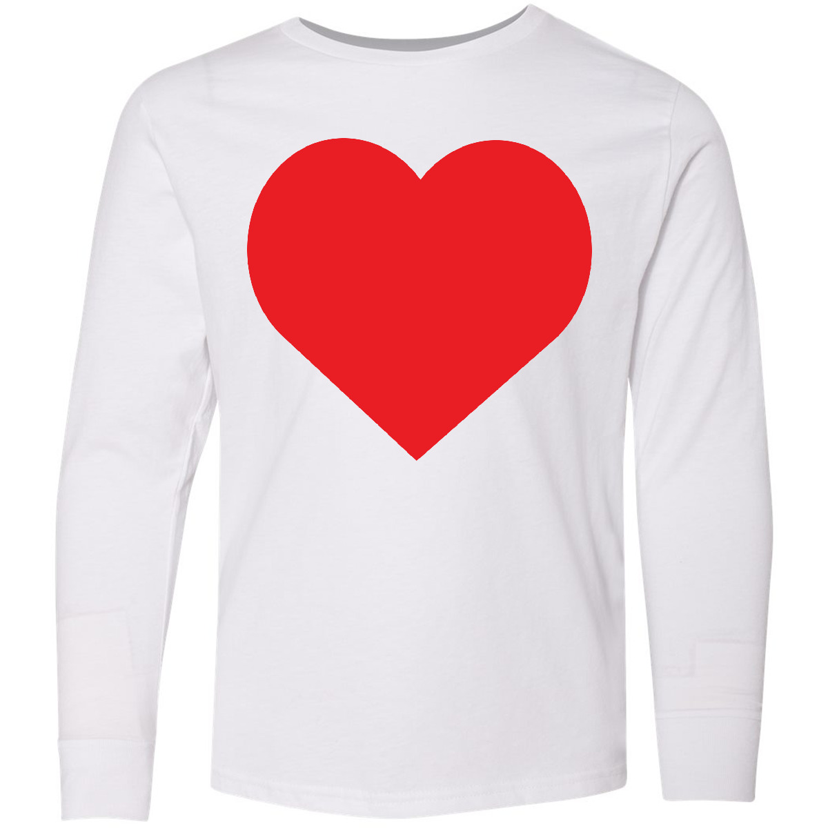 Inktastic Red Heart Youth Long Sleeve T-Shirt Valentines Cupid Birthday Aunt Mom - Picture 5 of 5