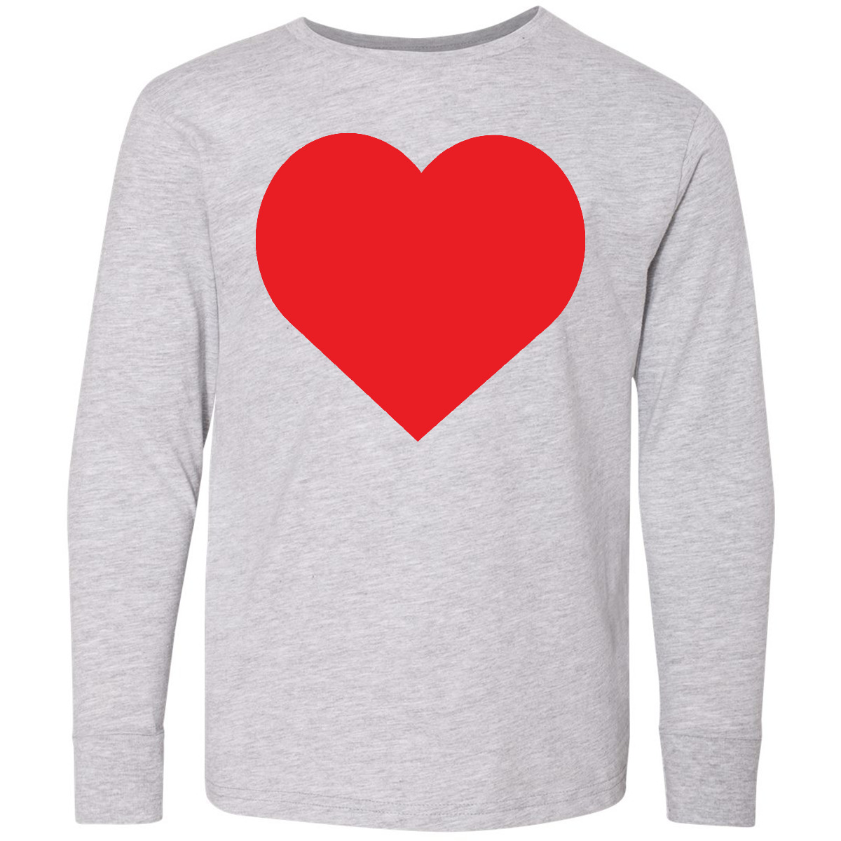 Inktastic Red Heart Youth Long Sleeve T-Shirt Valentines Cupid Birthday Aunt Mom - Picture 3 of 5