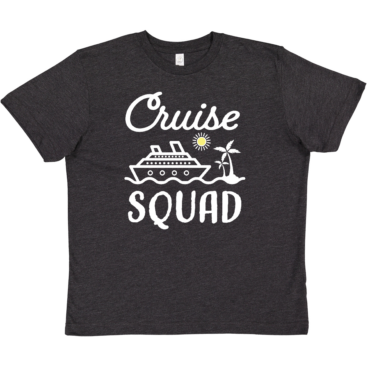Inktastic Cruise Squad With Vector Cruise Ship And Palm Trees Youth T-Shirt Gift - Picture 8 of 10