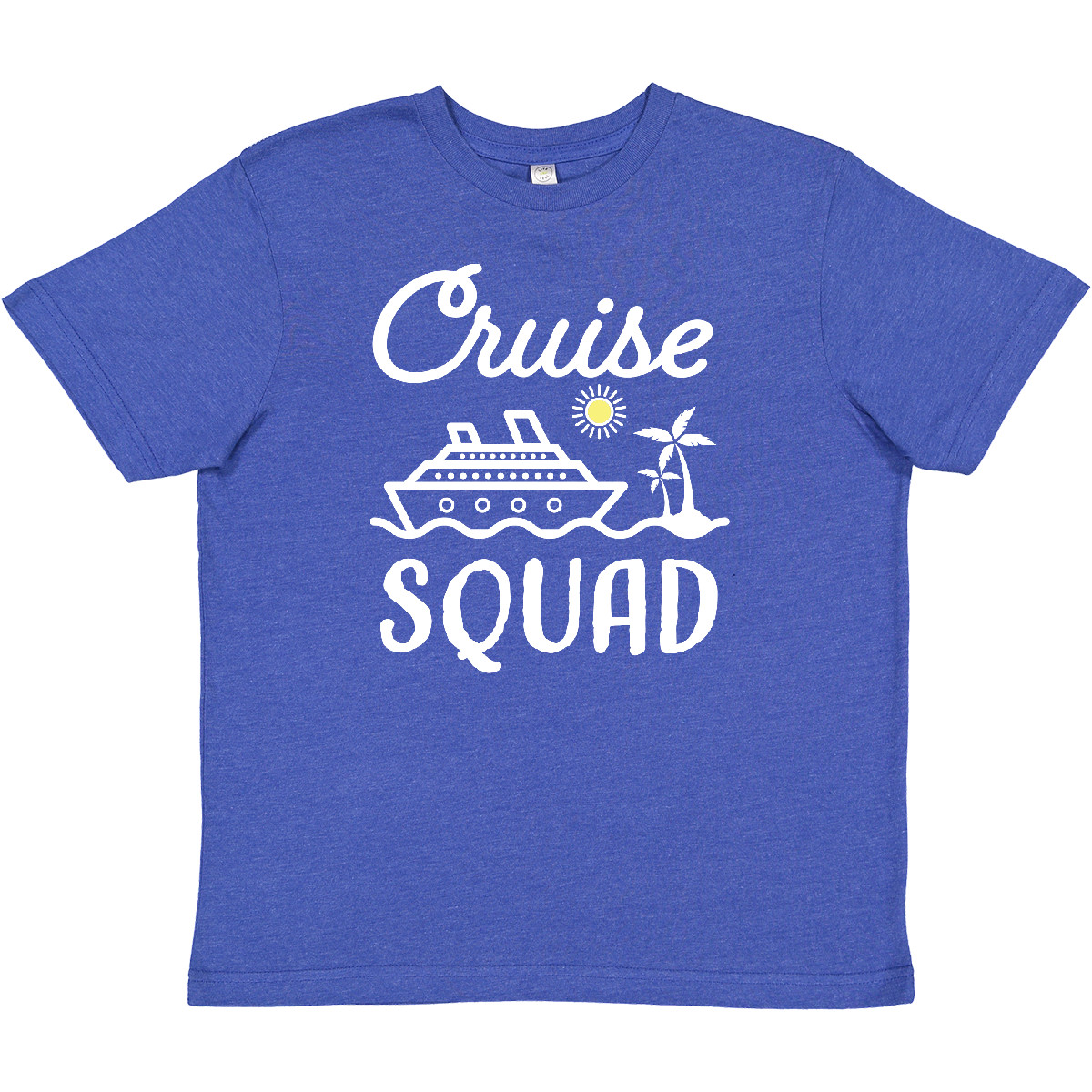 Inktastic Cruise Squad With Vector Cruise Ship And Palm Trees Youth T-Shirt Gift - Picture 10 of 10