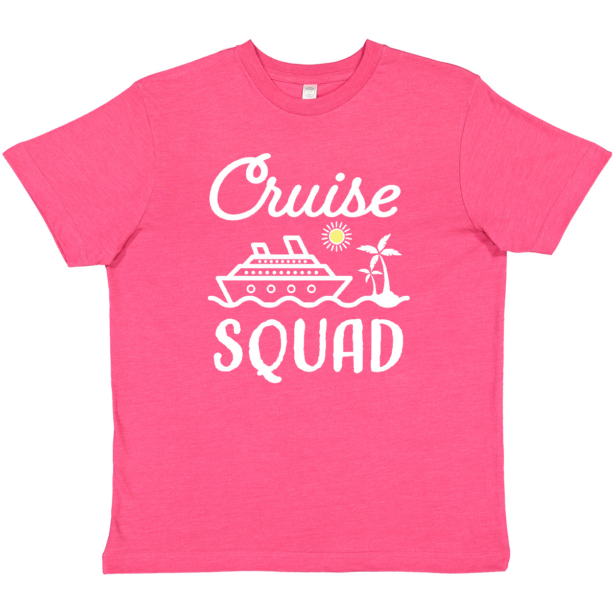 Inktastic Cruise Squad With Vector Cruise Ship And Palm Trees Youth T-Shirt Gift - Picture 9 of 10