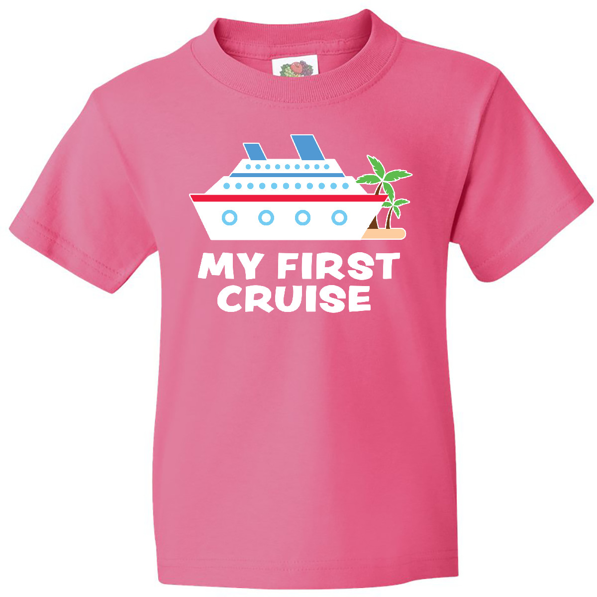 Inktastic My First Cruise With Cruise Ship And Palm Trees Youth T-Shirt 1st Sun - Picture 4 of 10