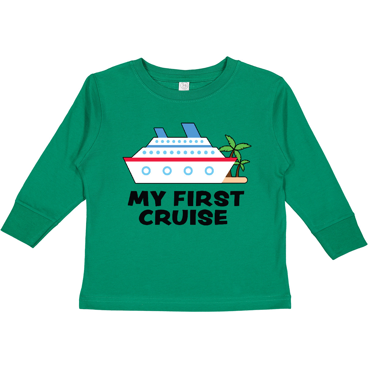 Inktastic My First Cruise With Cruise Ship And Palm Toddler Long Sleeve T-Shirt - Picture 5 of 9