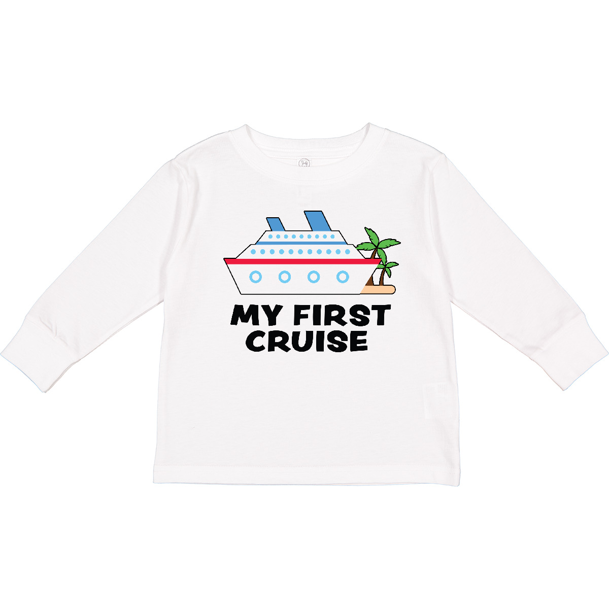 Inktastic My First Cruise With Cruise Ship And Palm Toddler Long Sleeve T-Shirt - Picture 9 of 9