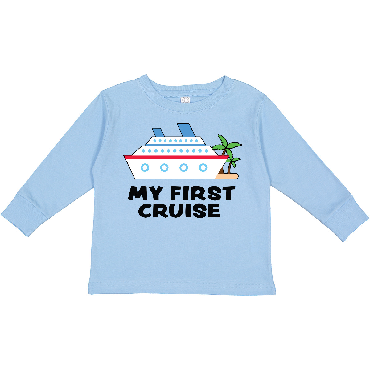Inktastic My First Cruise With Cruise Ship And Palm Toddler Long Sleeve T-Shirt - Picture 2 of 9