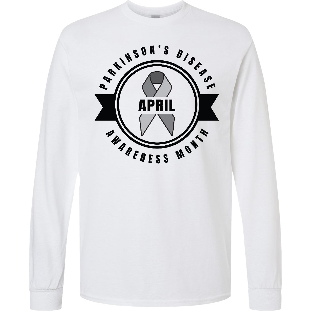 Inktastic April Parkinsons Disease Awareness Month Badge Long Sleeve T-Shirt Tee