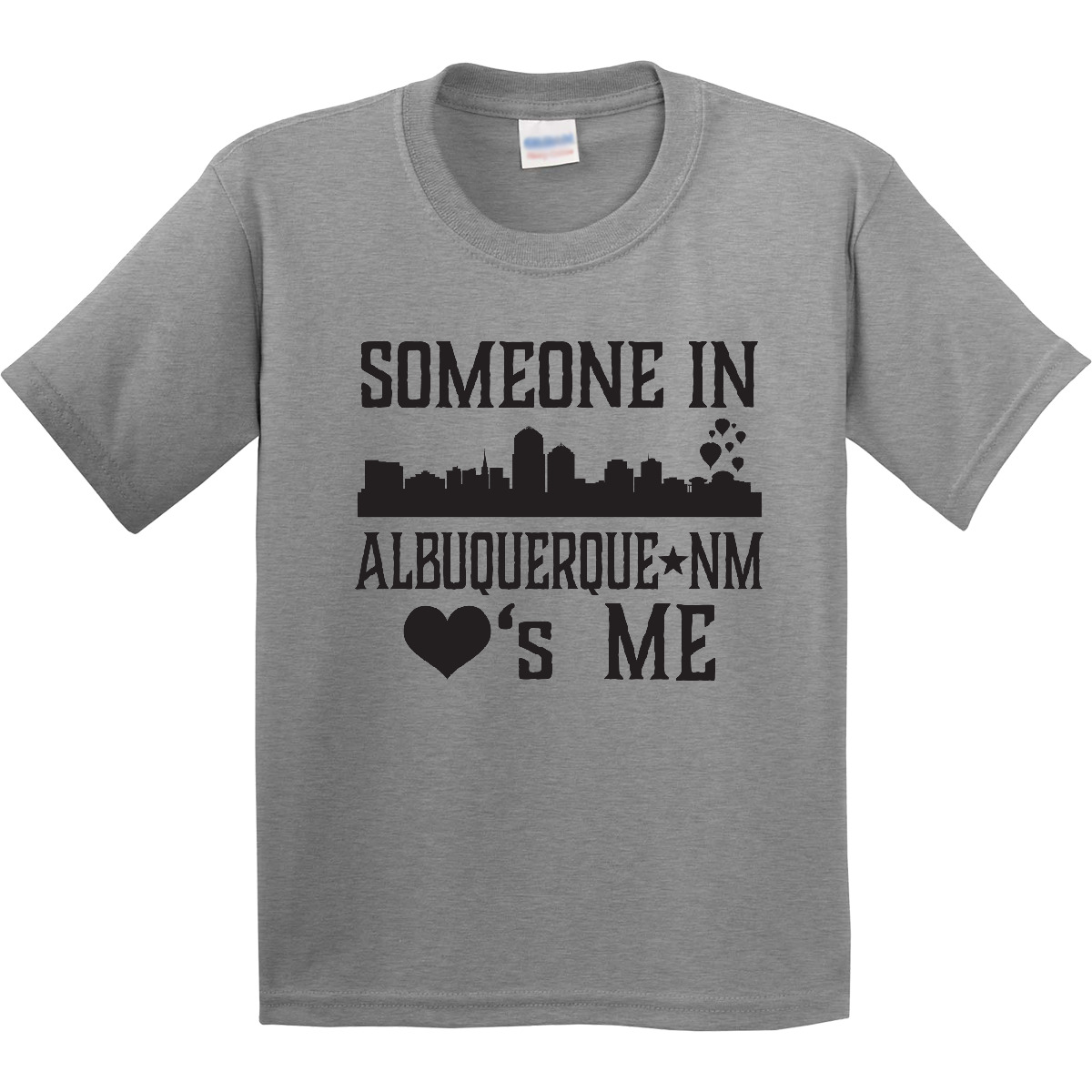 Inktastic Albuquerque New Mexico Someone Loves Me Skyline Youth T-Shirt Cities - Picture 3 of 8
