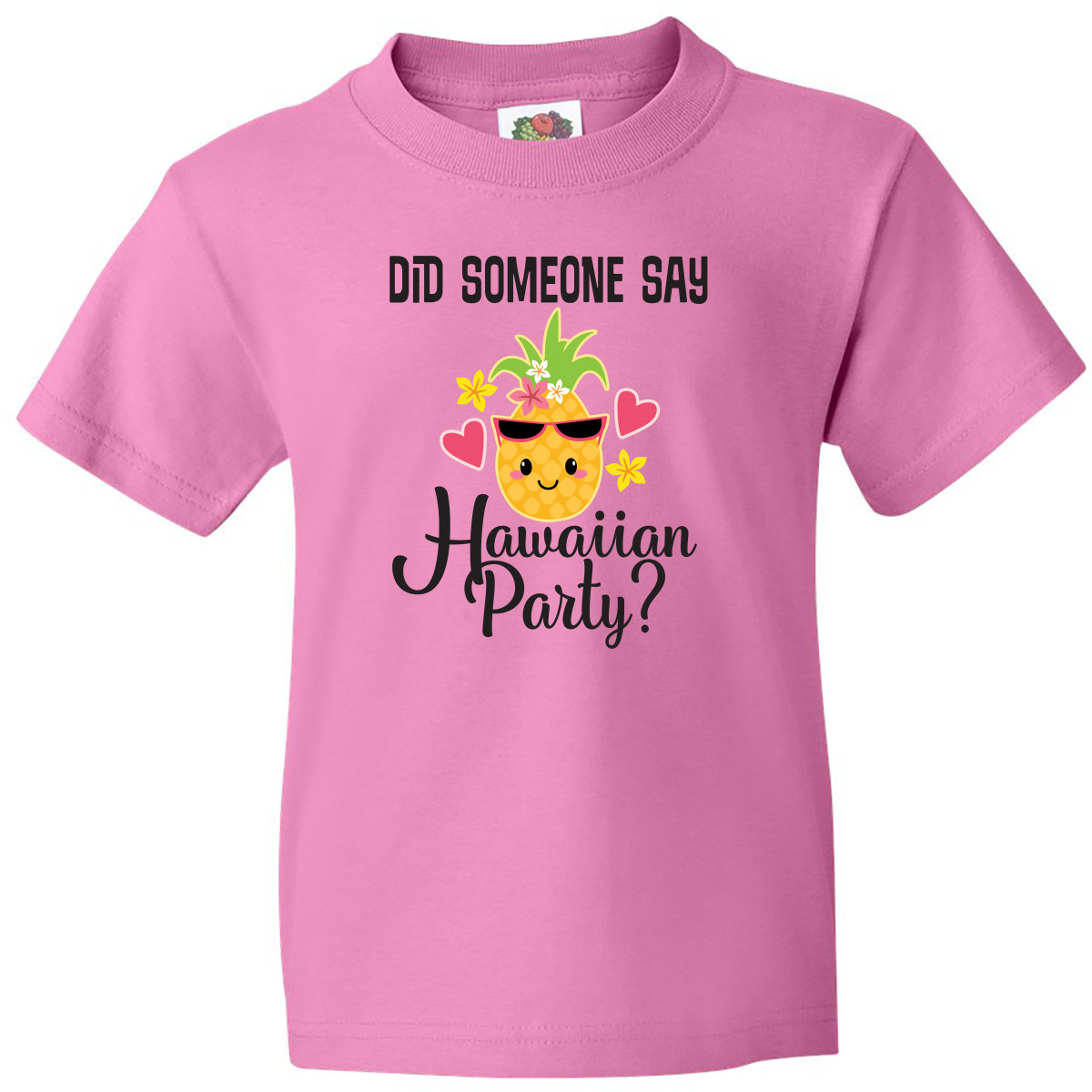 Inktastic Hawaiian Party Pineapple Youth T-Shirt Hawaii Food Funny Tee Kids Teen - Picture 2 of 7