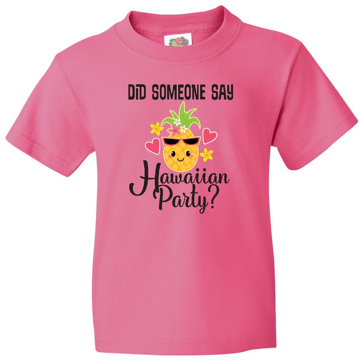 Inktastic Hawaiian Party Pineapple Youth T-Shirt Hawaii Food Funny Tee Kids Teen - Picture 4 of 7