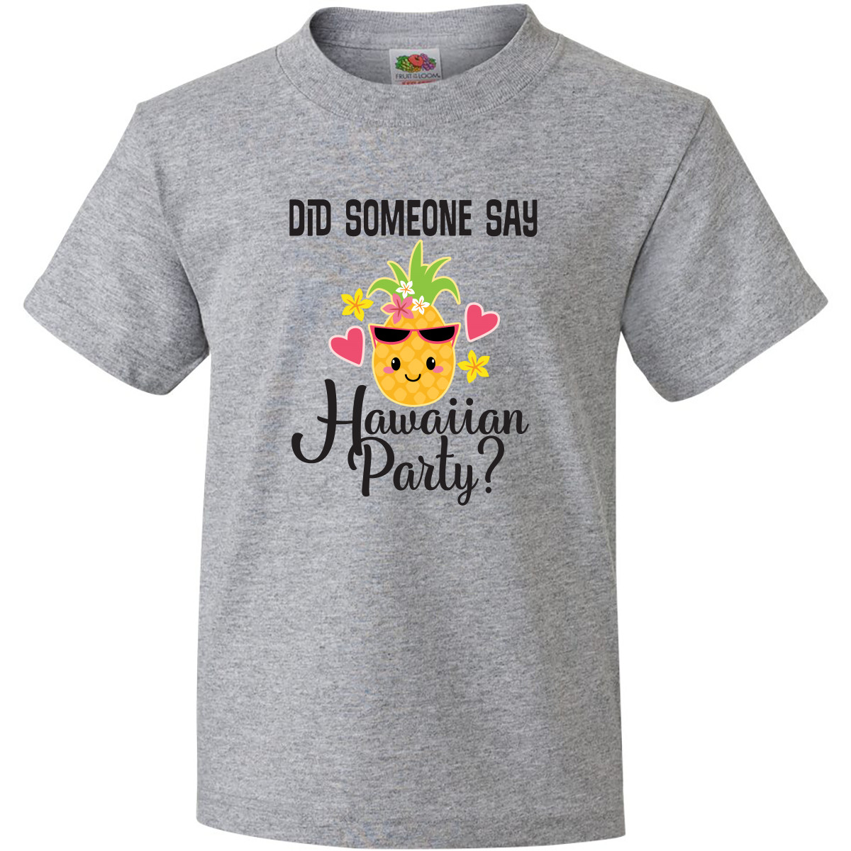 Inktastic Hawaiian Party Pineapple Youth T-Shirt Hawaii Food Funny Tee Kids Teen - Picture 3 of 7