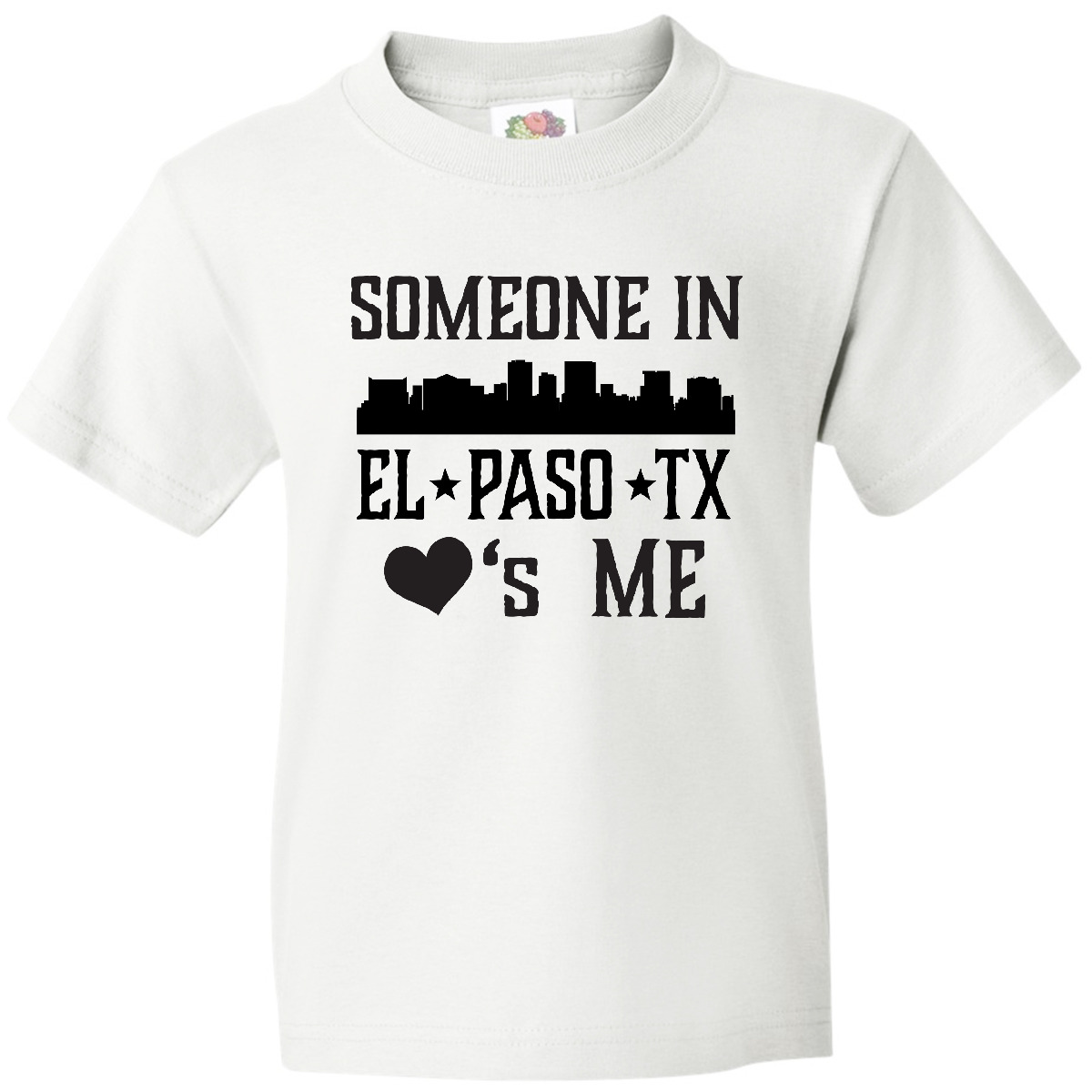 Inktastic El Paso Texas Someone Loves Me Skyline Youth T-Shirt Tx City Apparel - Picture 8 of 8