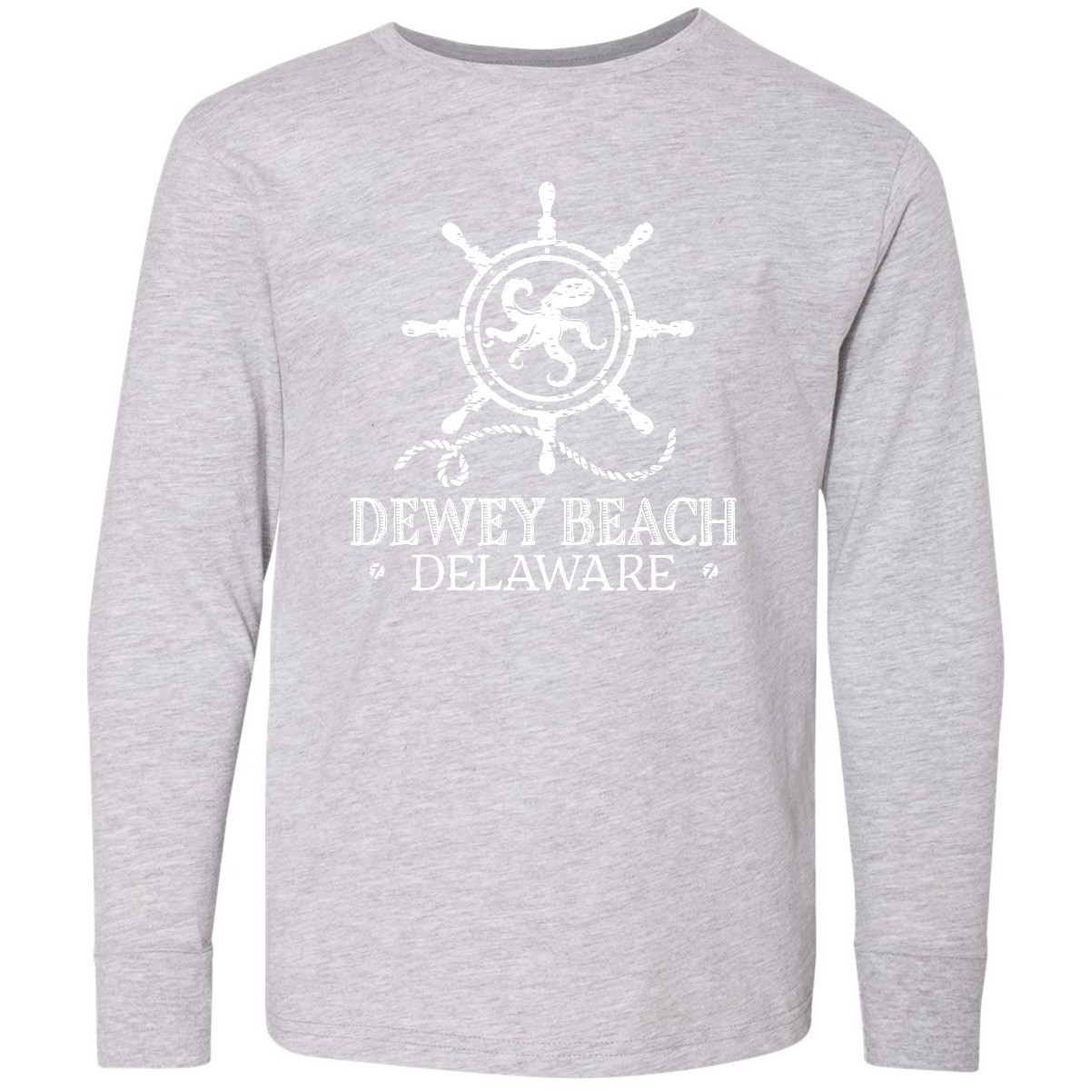 Inktastic Dewey Beach Delaware Nautical Youth Long Sleeve T-Shirt Summer Coastal - Picture 3 of 5