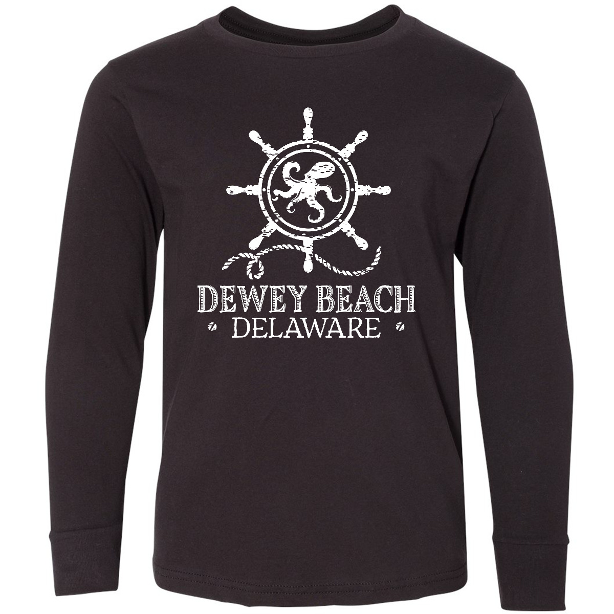 Inktastic Dewey Beach Delaware Nautical Youth Long Sleeve T-Shirt Summer Coastal - Picture 2 of 5