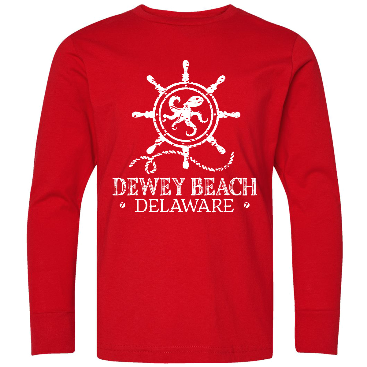 Inktastic Dewey Beach Delaware Nautical Youth Long Sleeve T-Shirt Summer Coastal - Picture 5 of 5
