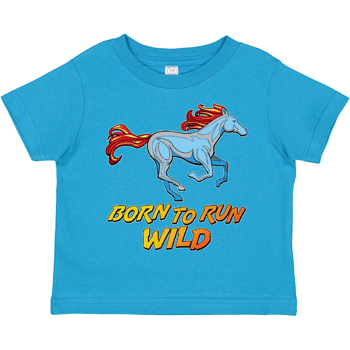 Inktastic Born To Run Wild- Galloping Horse Toddler T-Shirt Animals Mustang Race - Bild 7 von 7