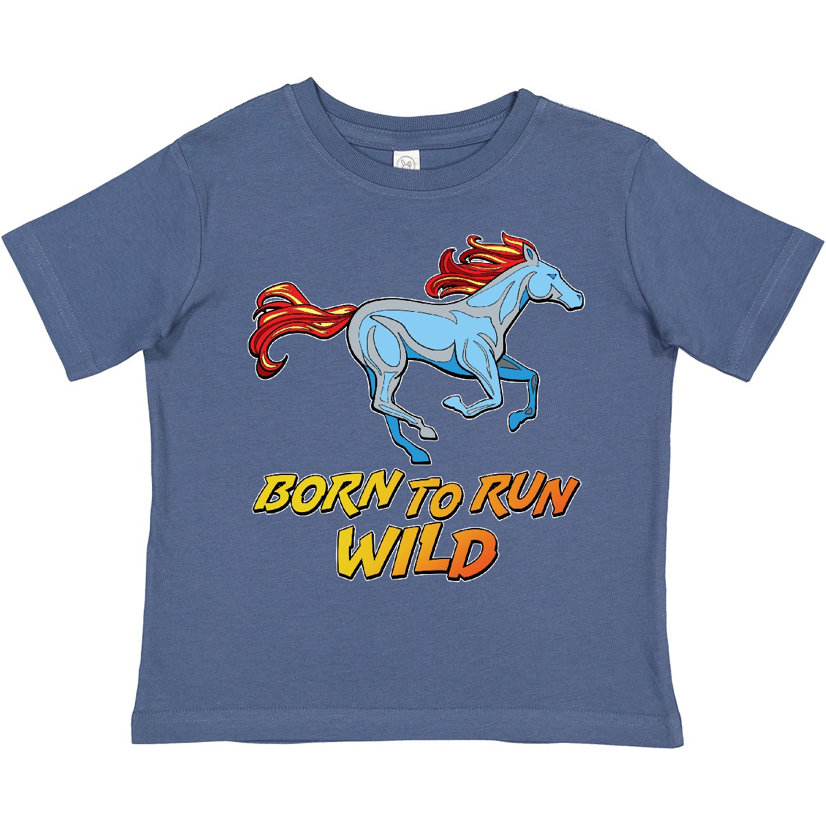 Inktastic Born To Run Wild- Galloping Horse Toddler T-Shirt Animals Mustang Race - Bild 2 von 7