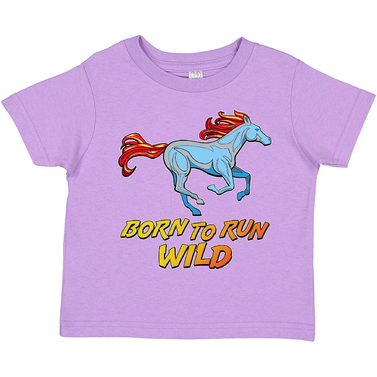 Inktastic Born To Run Wild- Galloping Horse Toddler T-Shirt Animals Mustang Race - Bild 3 von 7