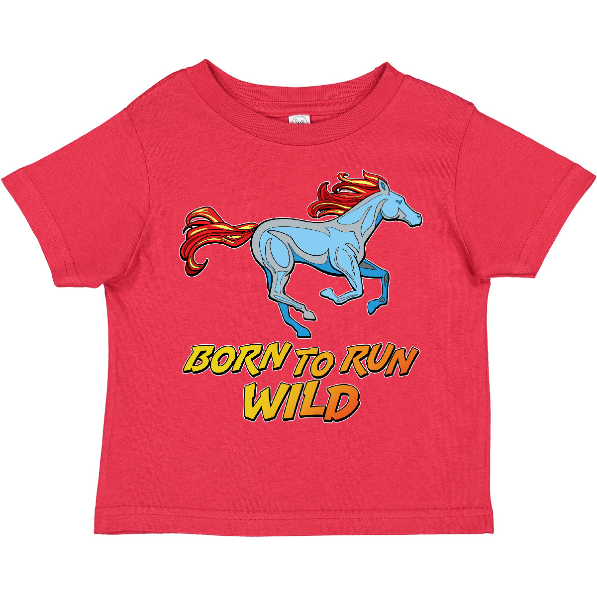 Inktastic Born To Run Wild- Galloping Horse Toddler T-Shirt Animals Mustang Race - Bild 5 von 7