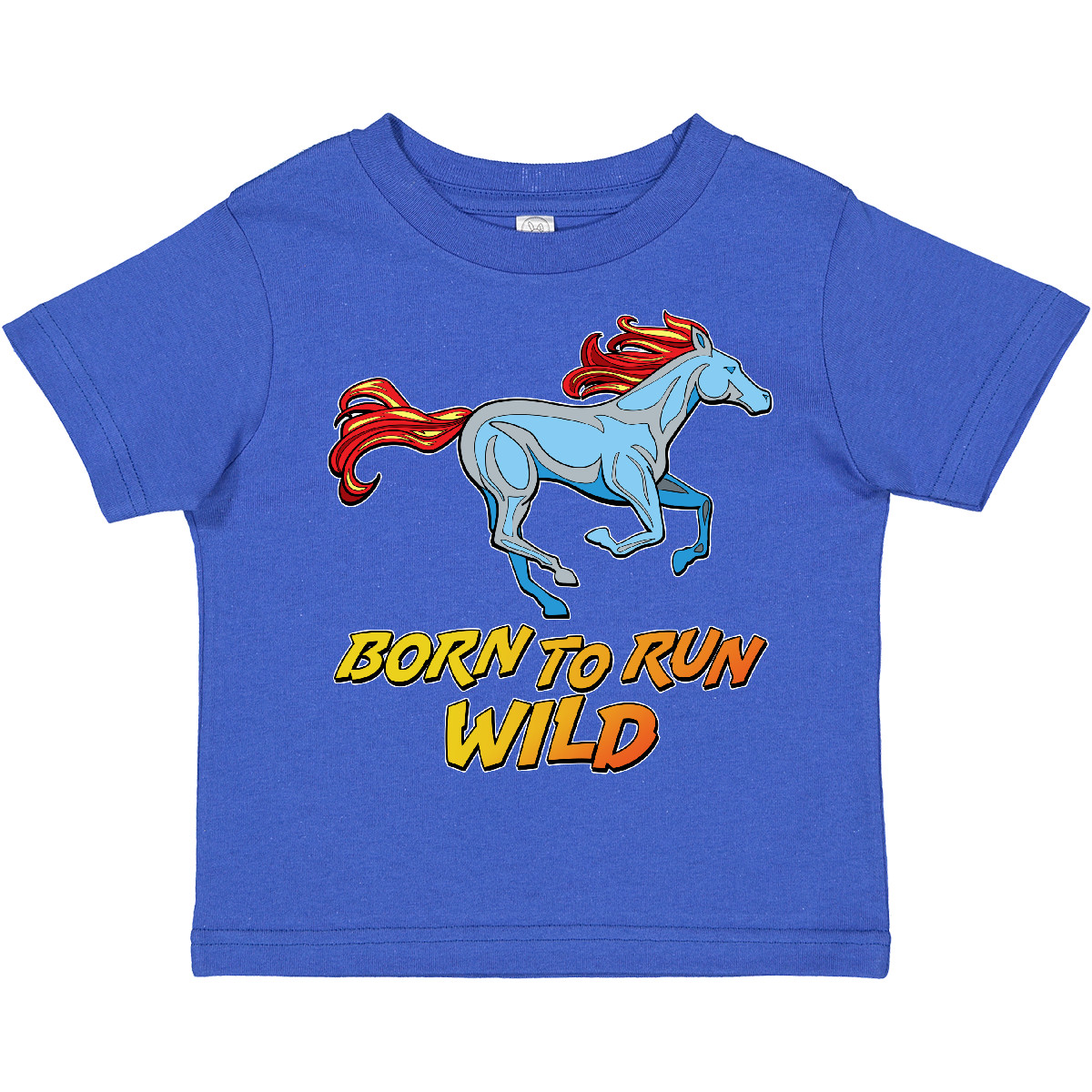Inktastic Born To Run Wild- Galloping Horse Toddler T-Shirt Animals Mustang Race - Bild 6 von 7