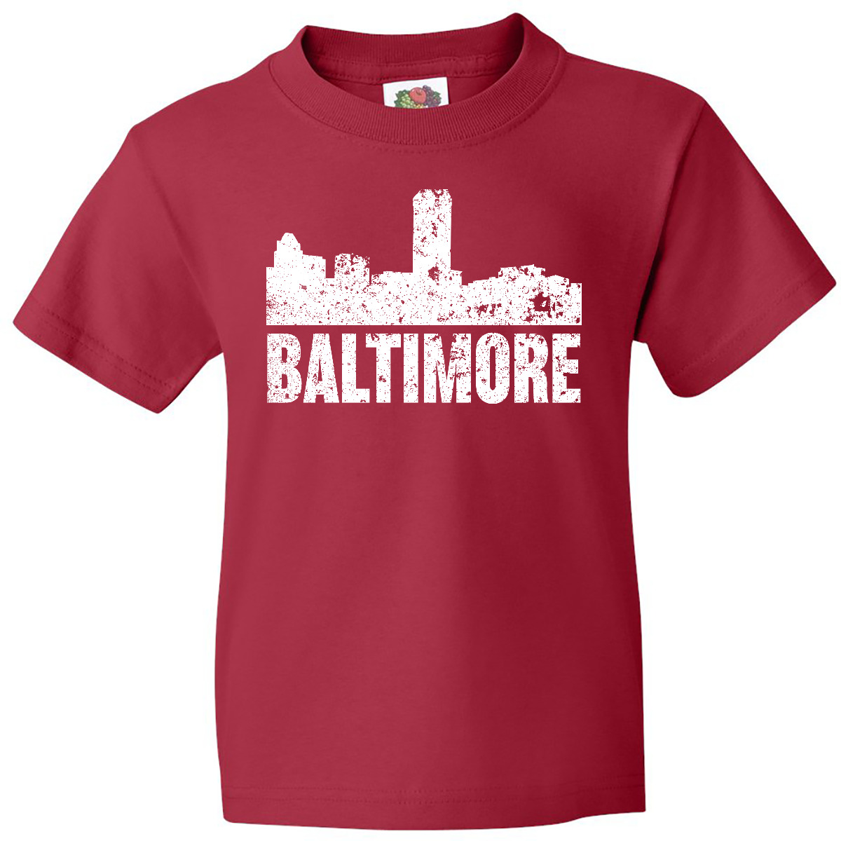 Inktastic Baltimore Skyline Grunge Youth T-Shirt Skylines Maryland Silhouette - Picture 7 of 10