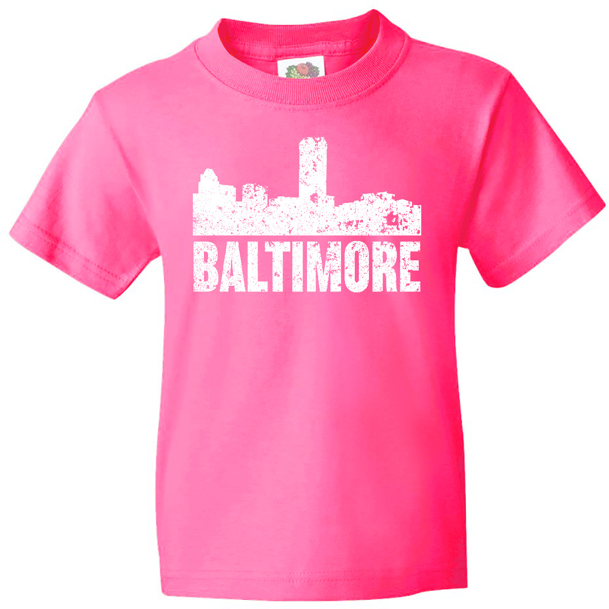Inktastic Baltimore Skyline Grunge Youth T-Shirt Skylines Maryland Silhouette - Picture 4 of 10