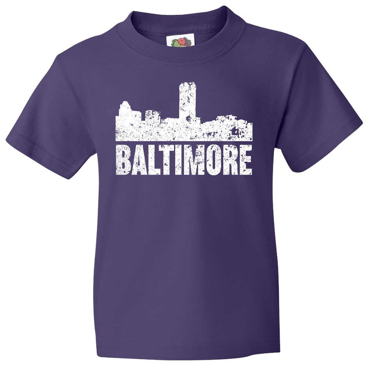 Inktastic Baltimore Skyline Grunge Youth T-Shirt Skylines Maryland Silhouette - Picture 6 of 10