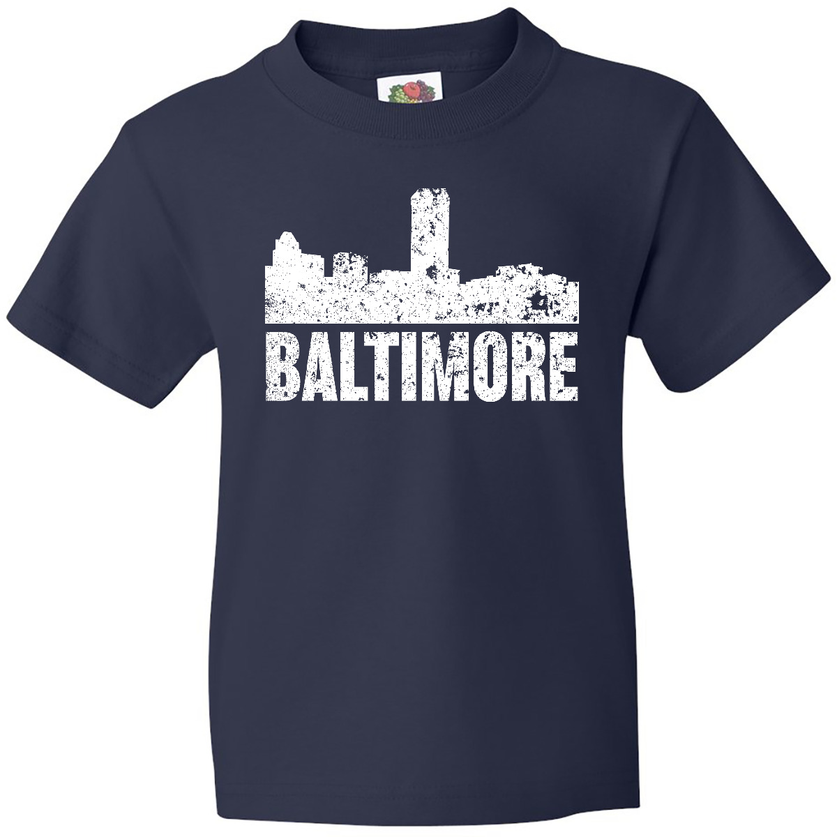 Inktastic Baltimore Skyline Grunge Youth T-Shirt Skylines Maryland Silhouette - Picture 3 of 10