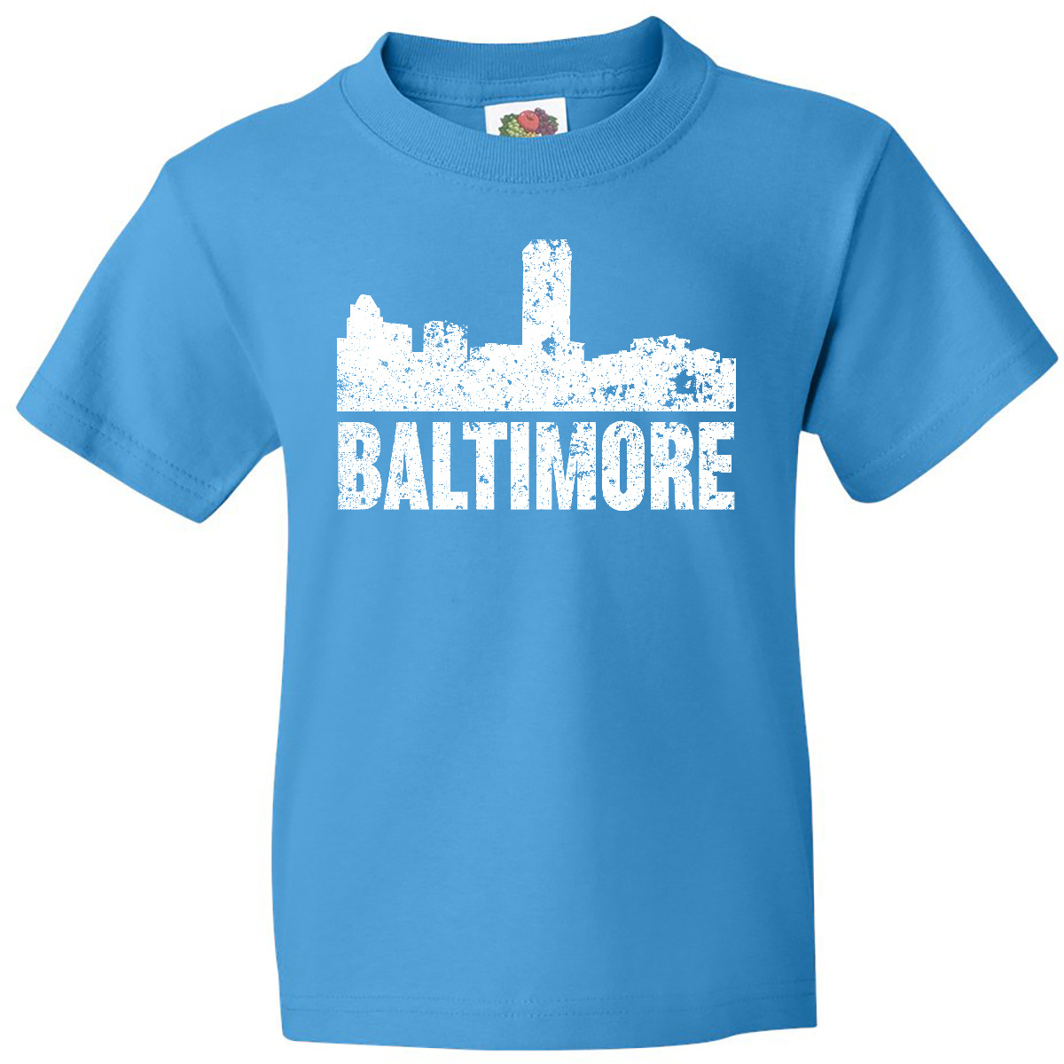 Inktastic Baltimore Skyline Grunge Youth T-Shirt Skylines Maryland Silhouette - Picture 5 of 10