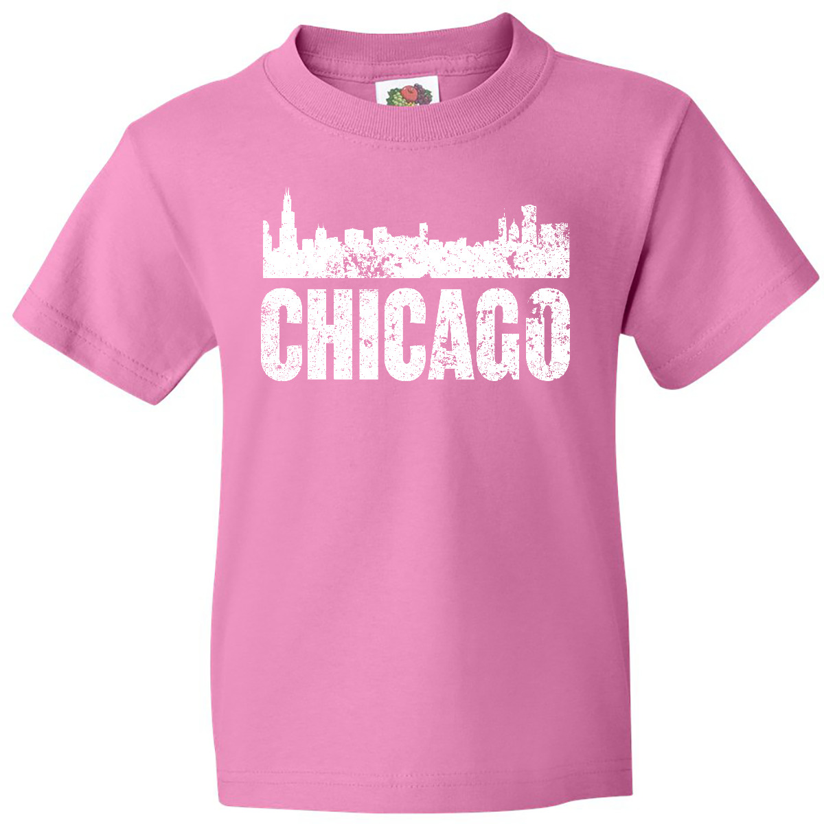 Inktastic Chicago Skyline Grunge Youth T-Shirt Skylines Silhouette Illinios Born - Picture 2 of 10