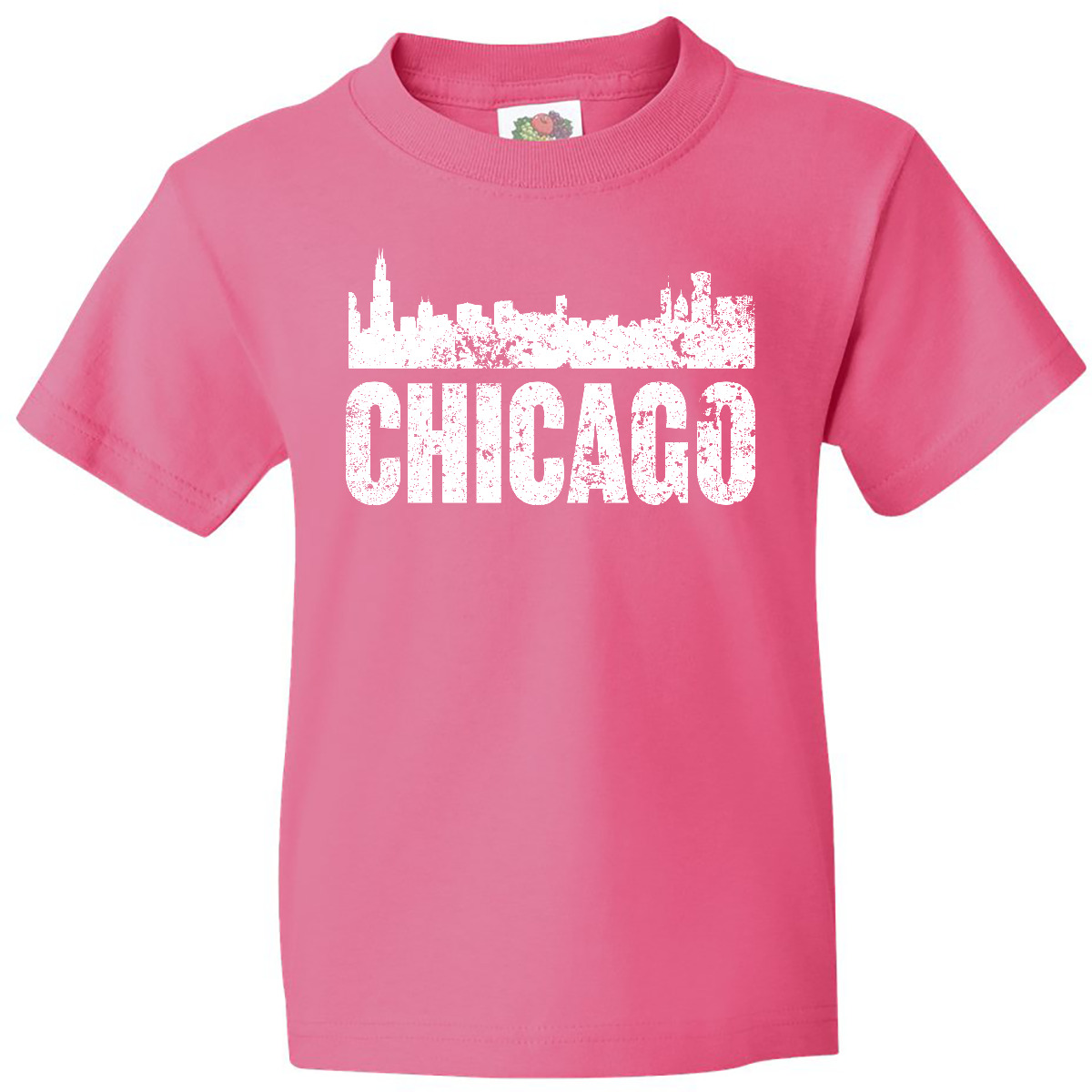 Inktastic Chicago Skyline Grunge Youth T-Shirt Skylines Silhouette Illinios Born - Picture 5 of 10