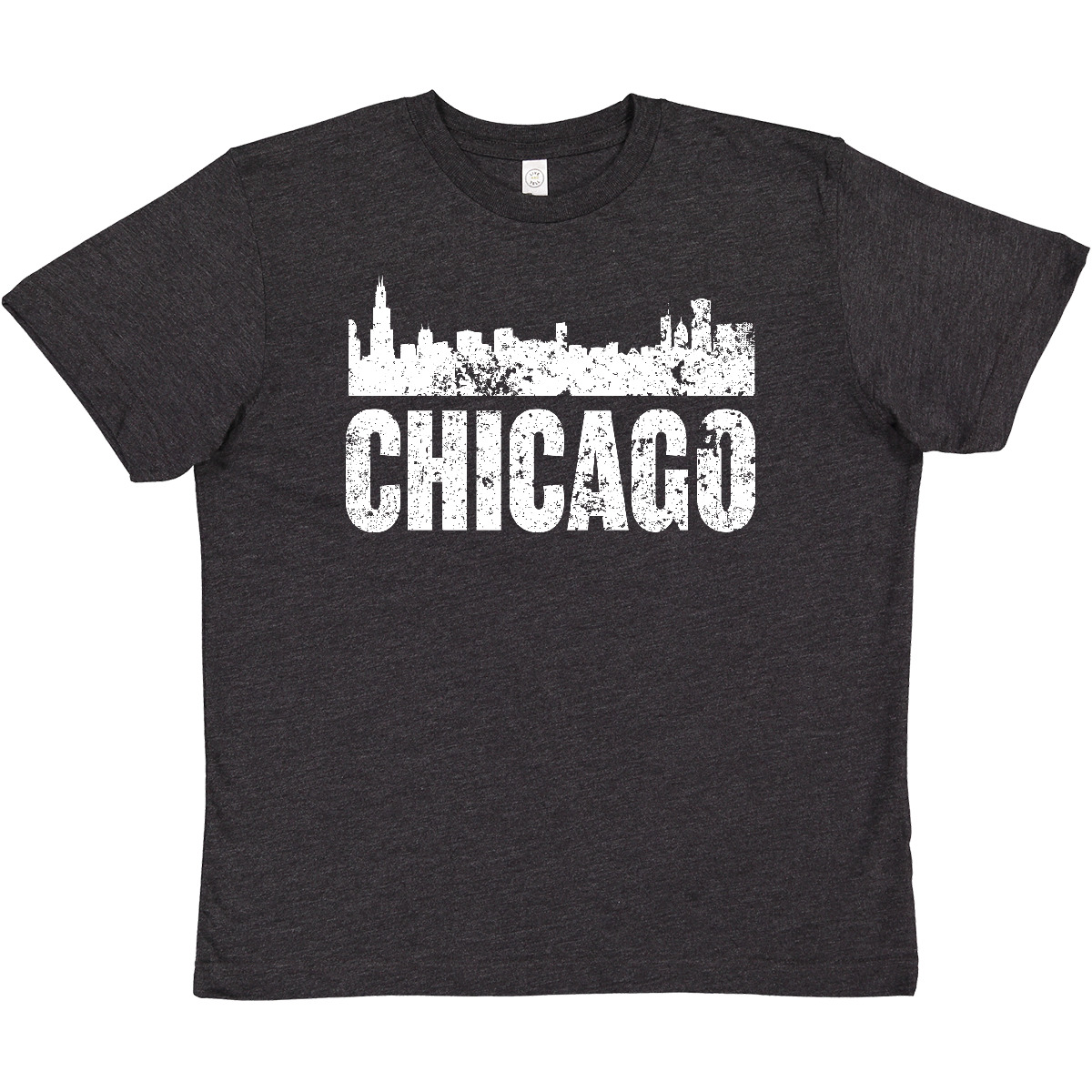 Inktastic Chicago Skyline Grunge Youth T-Shirt Skylines Silhouette Illinios Born - Picture 8 of 10