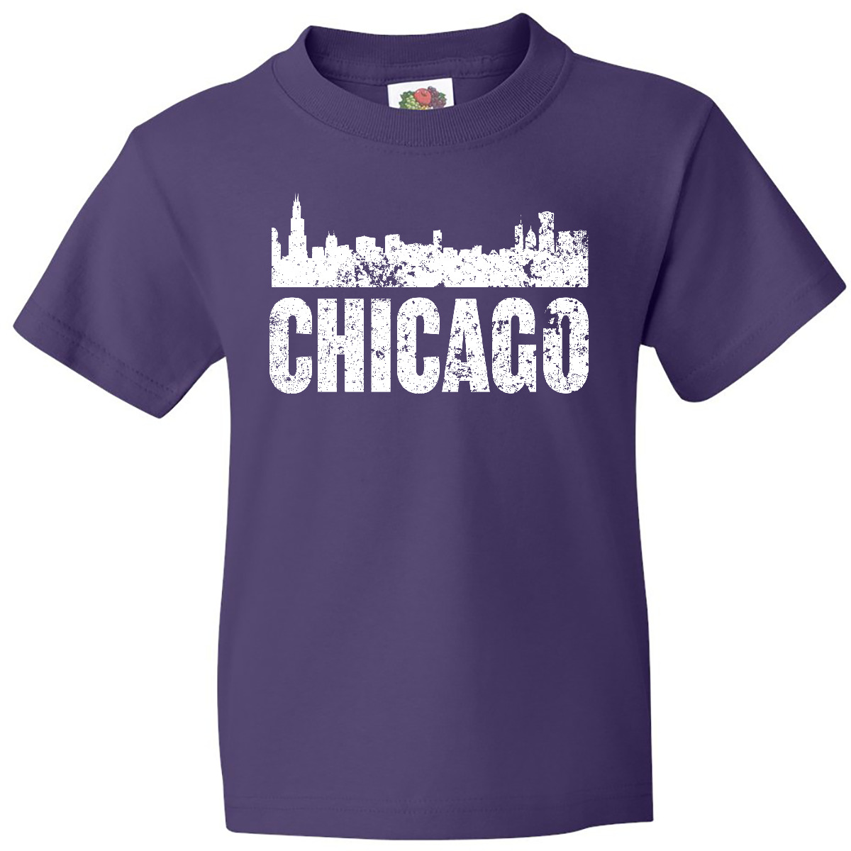 Inktastic Chicago Skyline Grunge Youth T-Shirt Skylines Silhouette Illinios Born - Picture 6 of 10