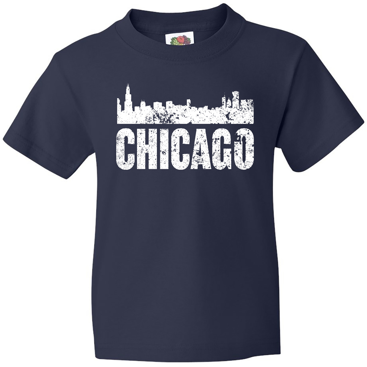Inktastic Chicago Skyline Grunge Youth T-Shirt Skylines Silhouette Illinios Born - Picture 4 of 10