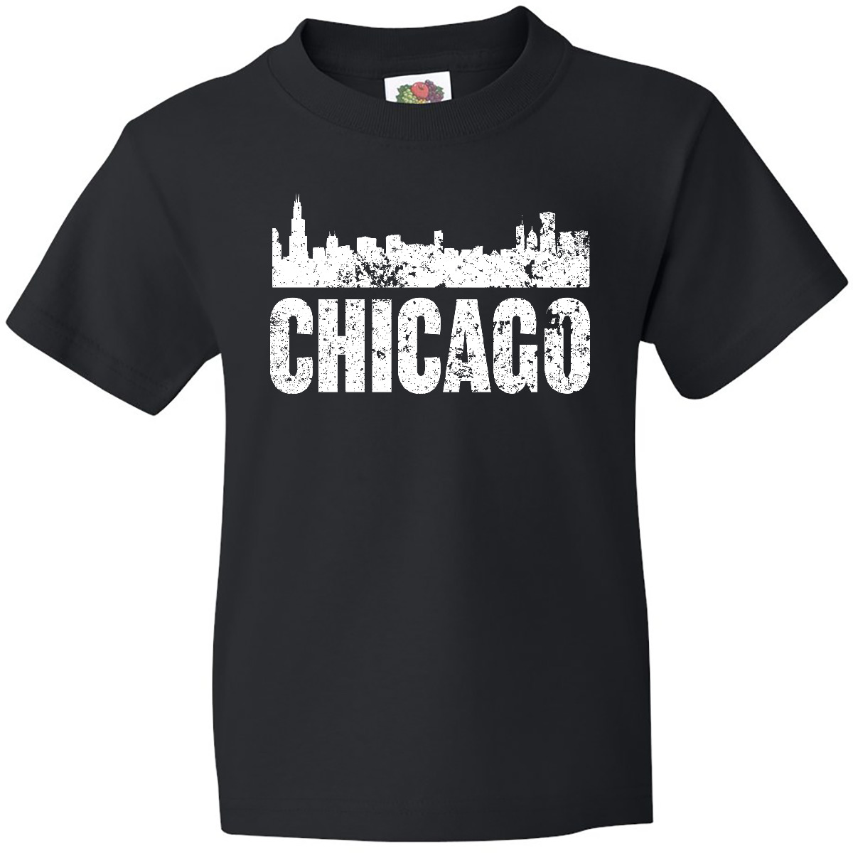 Inktastic Chicago Skyline Grunge Youth T-Shirt Skylines Silhouette Illinios Born - Picture 3 of 10