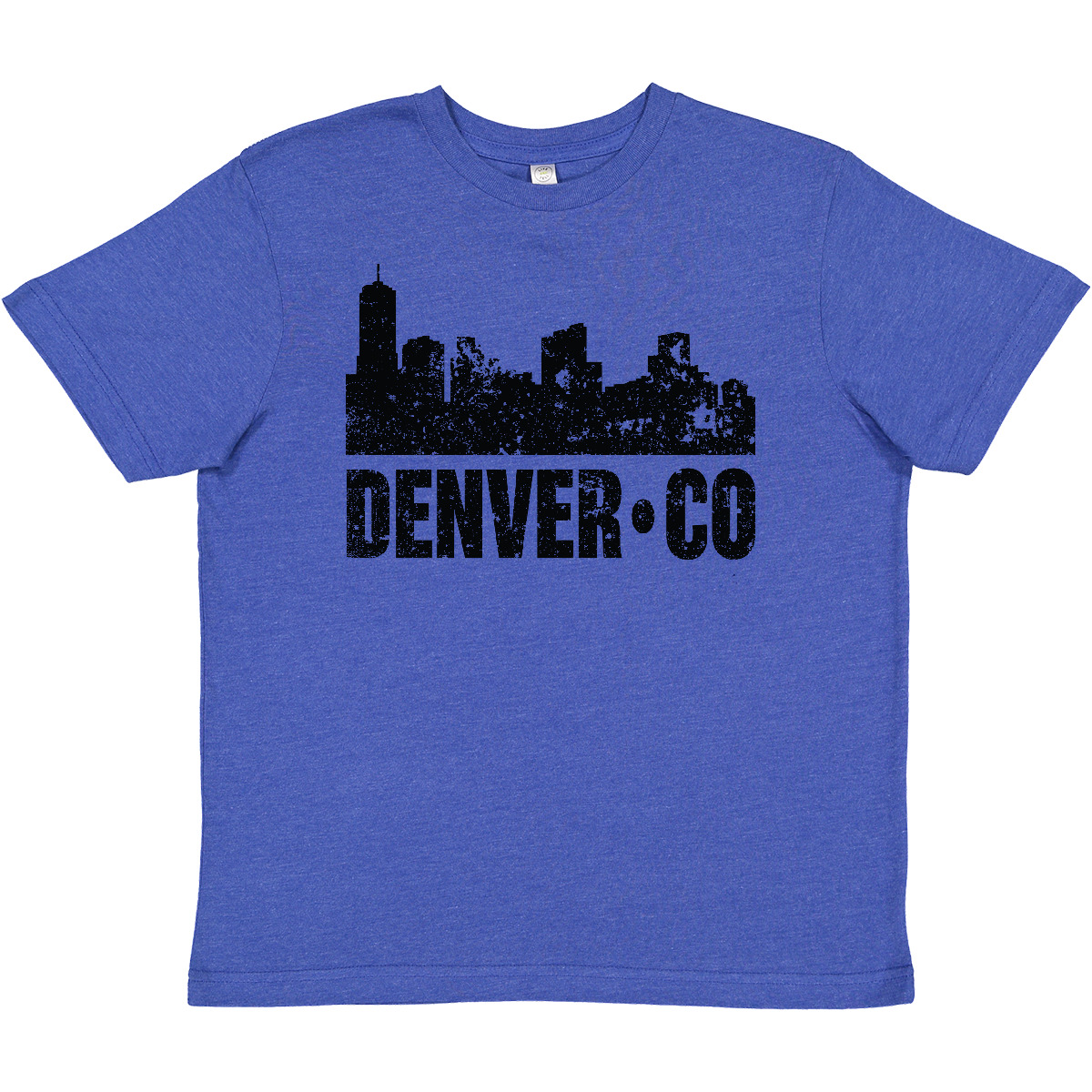 Inktastic Denver Colorado Skyline Grunge Youth T-Shirt Skylines Silhouette Tee - Picture 8 of 9