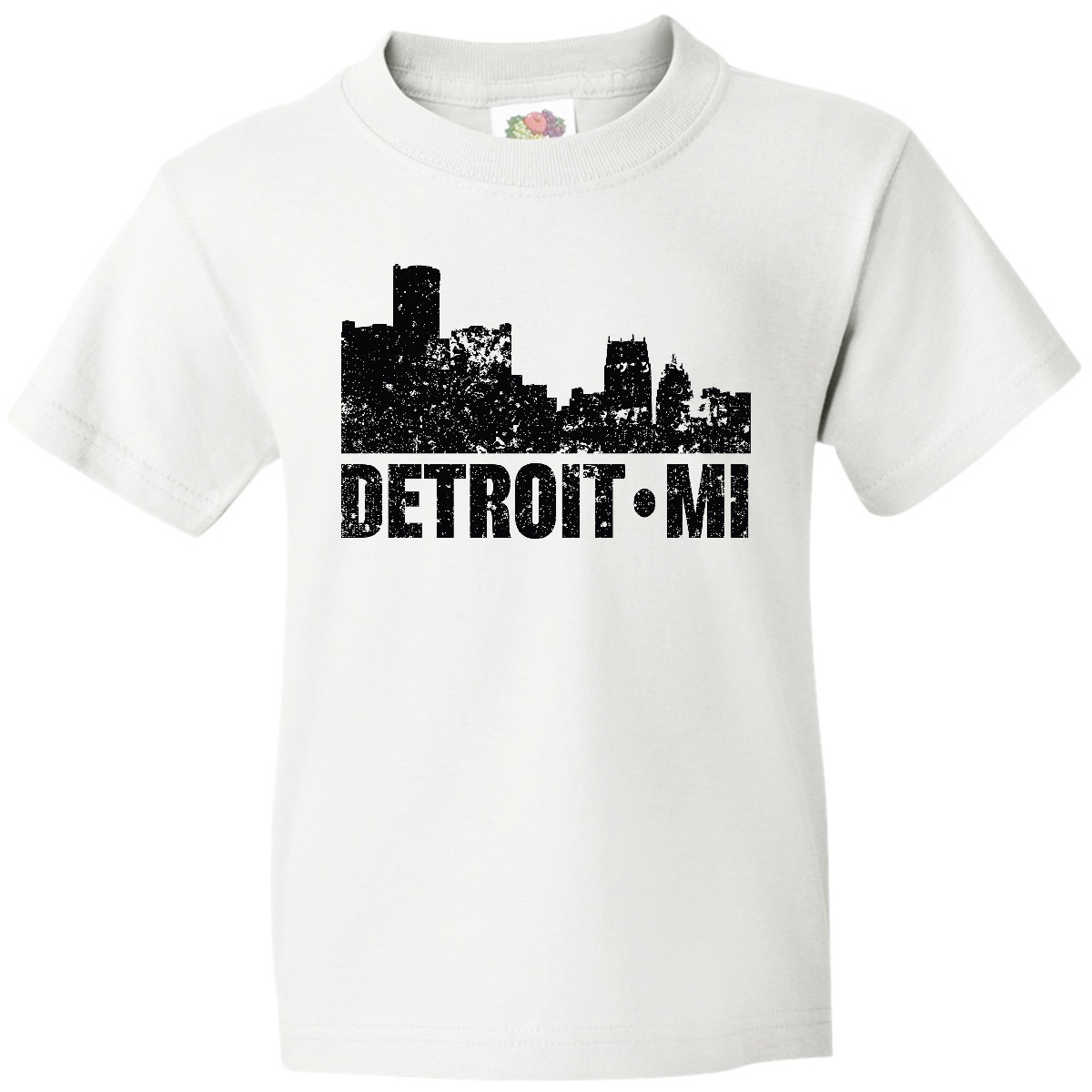 Inktastic Detroit Skyline Grunge Youth T-Shirt Skylines Michigan Silhouette Tee - Picture 9 of 9