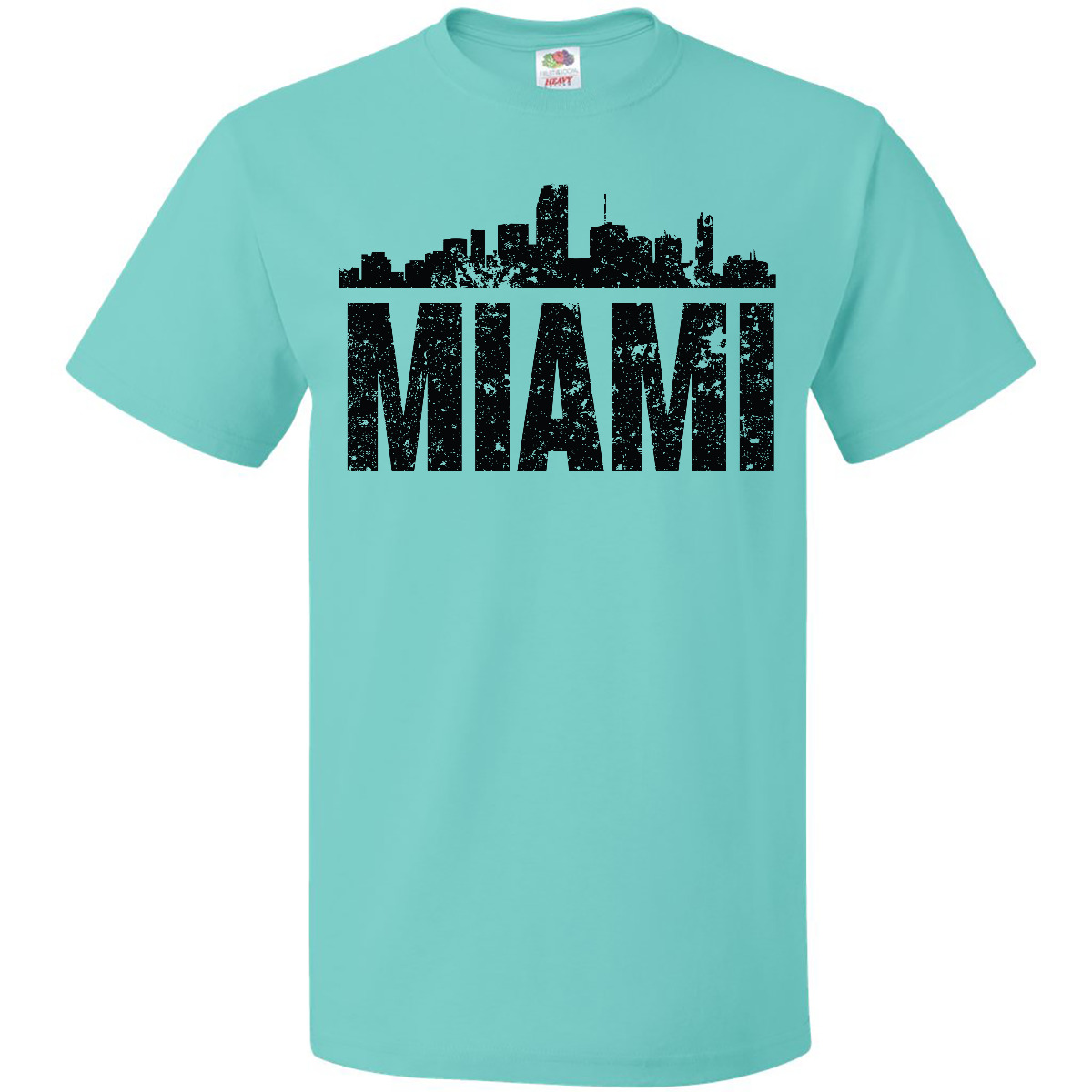 Inktastic Miami Skyline Grunge T-Shirt Skylines Silhouette Silhoutte Florida - Picture 7 of 10