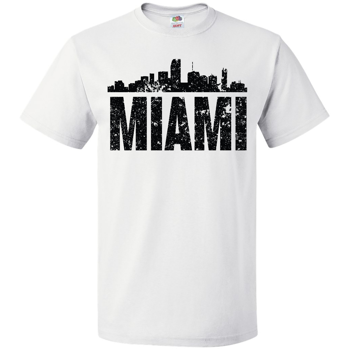 Inktastic Miami Skyline Grunge T-Shirt Skylines Silhouette Silhoutte Florida - Picture 10 of 10