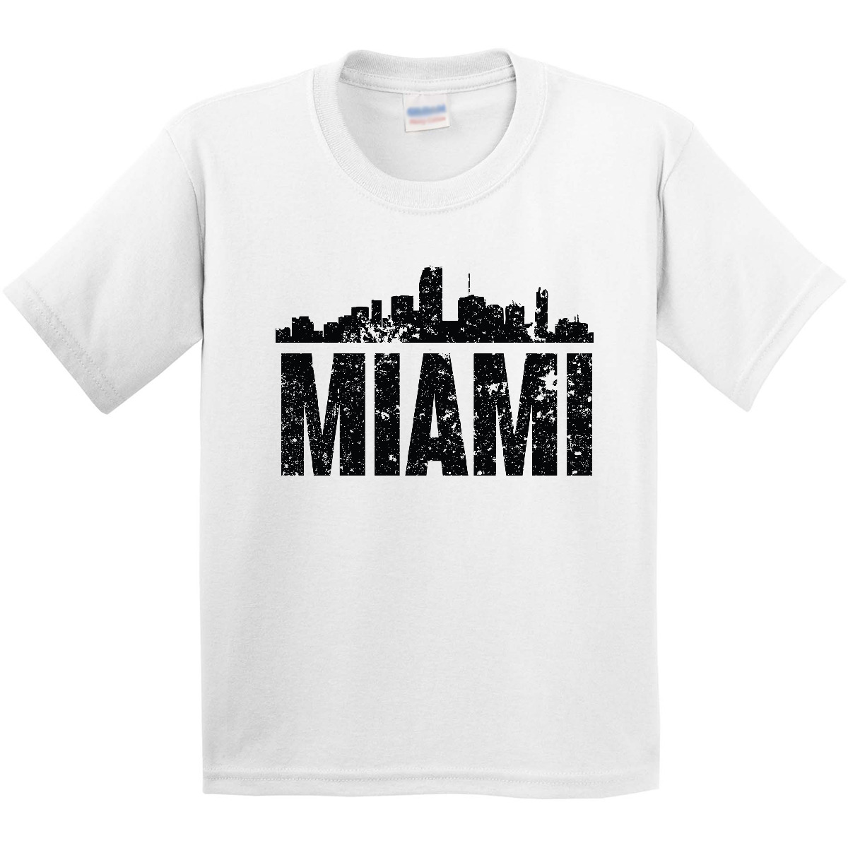 Inktastic Miami Skyline Grunge Youth T-Shirt Skylines Silhouette Silhoutte Born - Picture 7 of 7