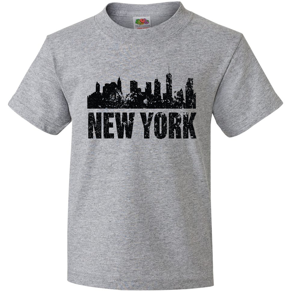 Inktastic New York Skyline Grunge Youth T-Shirt Skylines Silhouette State Born - Picture 3 of 9
