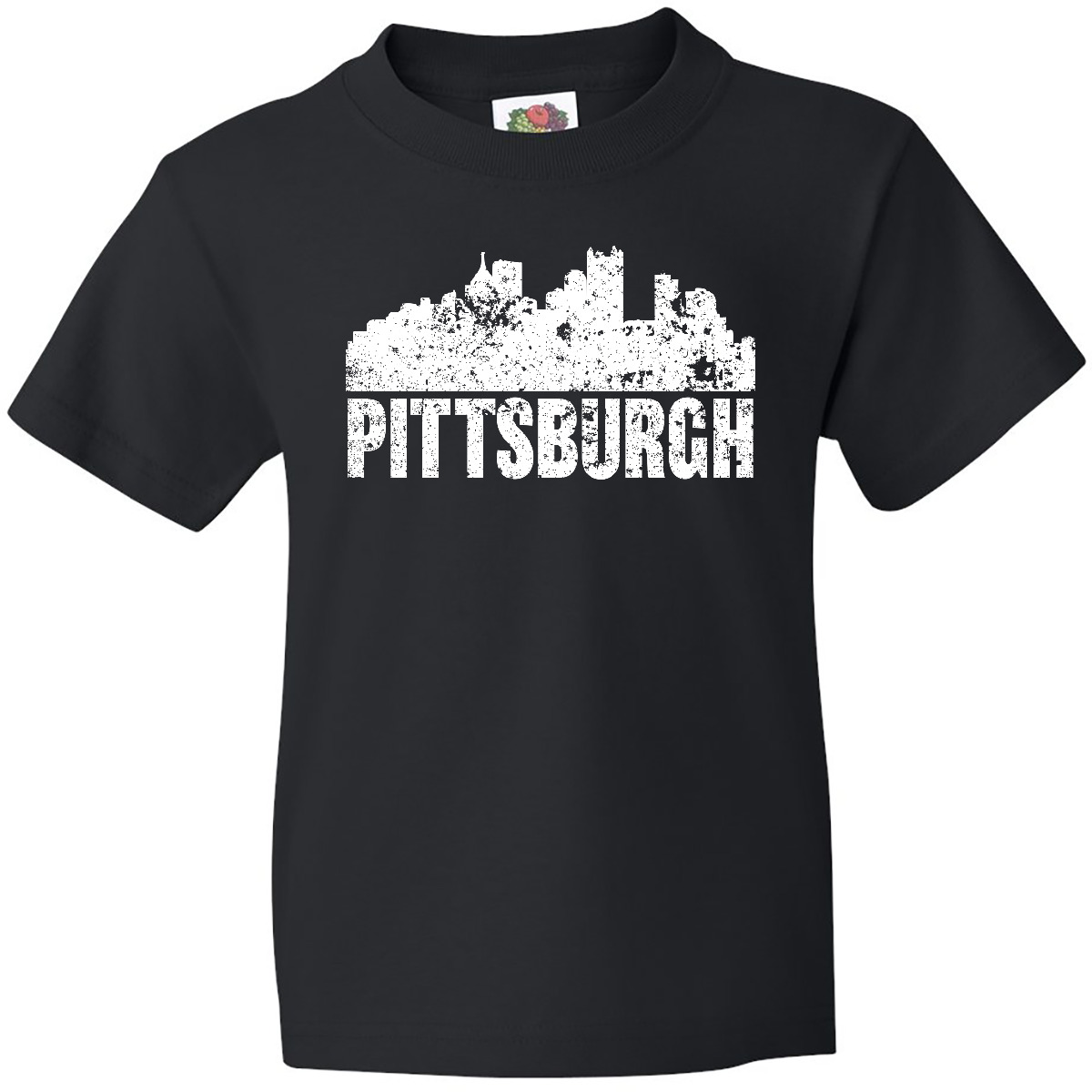 Inktastic Pittsburgh Skyline Grunge Youth T-Shirt Skylines Pennsylvania Pa Born - Picture 3 of 9