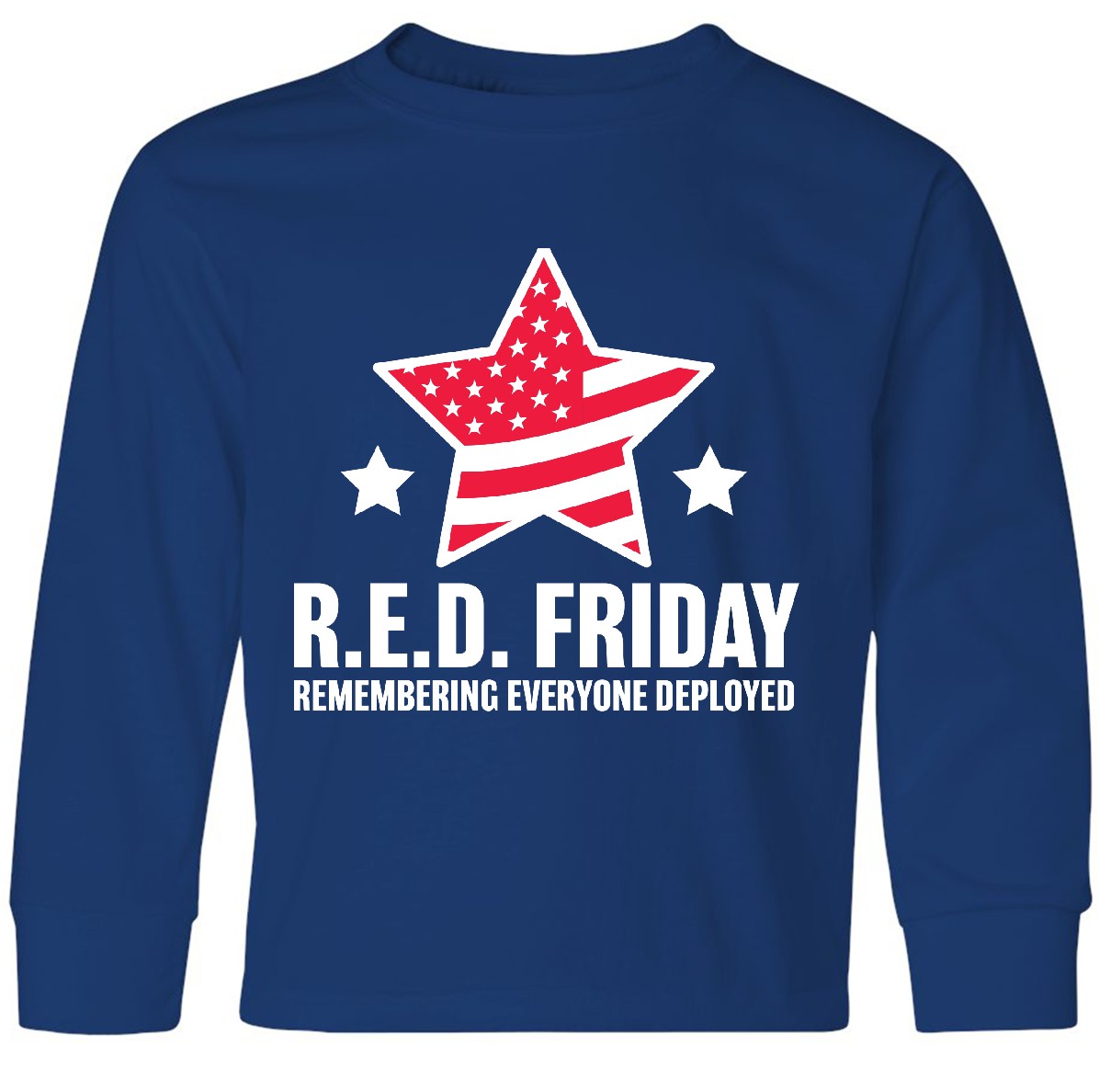Inktastic Red Friday Remembering Everyone Deployed Youth Long Sleeve T-Shirt Tee - Picture 3 of 3