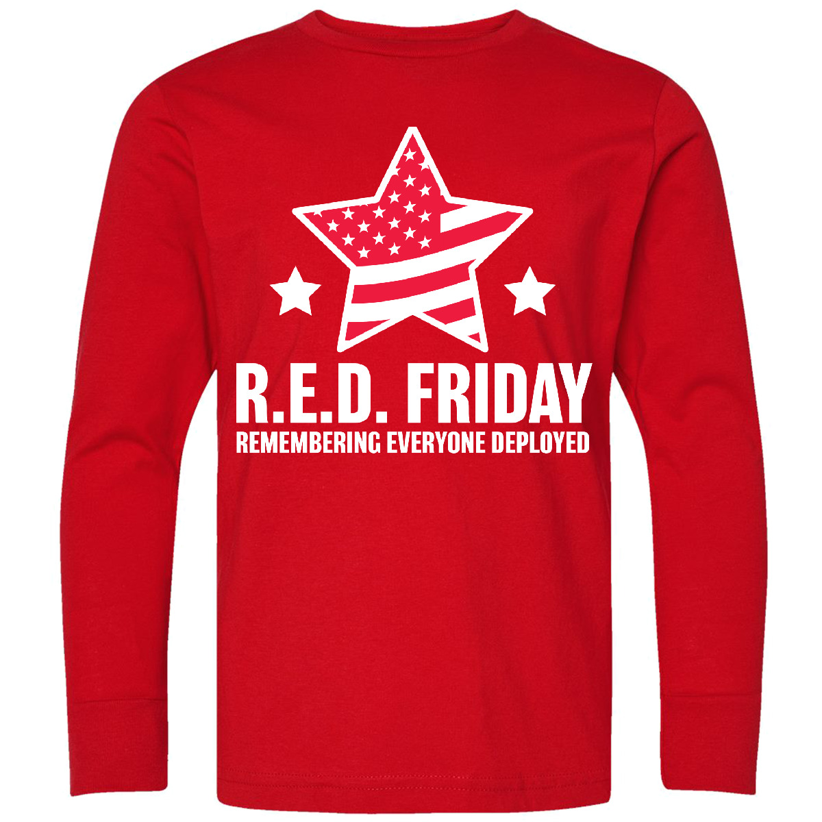 Inktastic Red Friday Remembering Everyone Deployed Youth Long Sleeve T-Shirt Tee - Picture 2 of 3